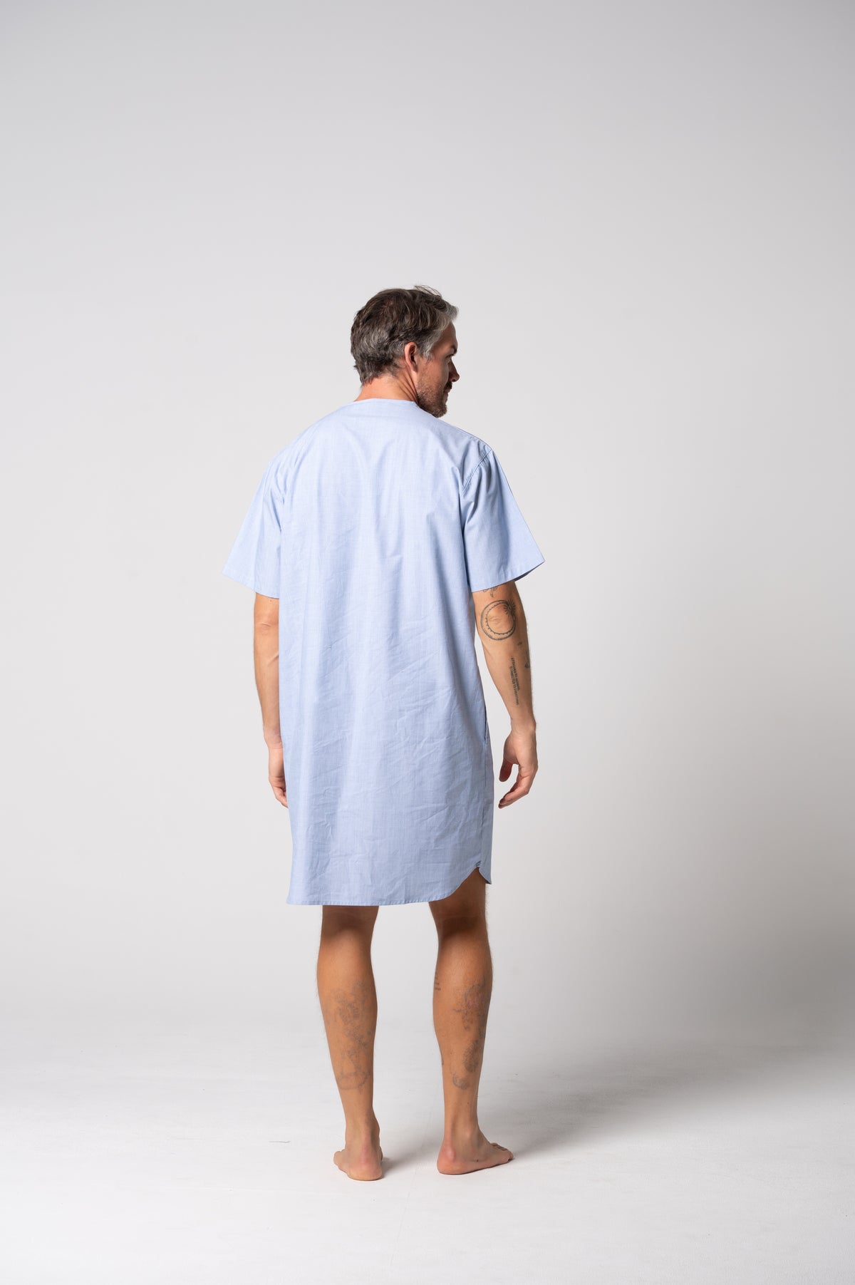 Men's Refined Cotton Short Sleeve Nightshirt - Chambray