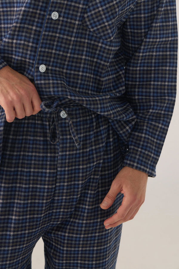 Men's Winterweight Long Sleeve Pyjama Set – Ancestry Tartan, Woodsmoke Pyjama Set - Contare