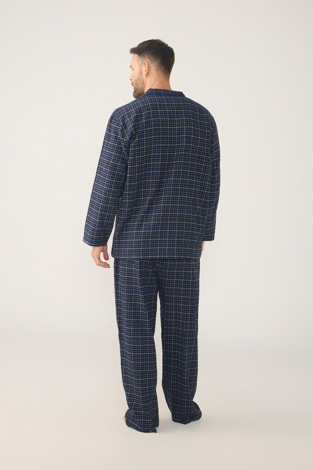Men's Winterweight Long Sleeve Pyjama Set – Ancestry Tartan, Woodsmoke Pyjama Set - Contare