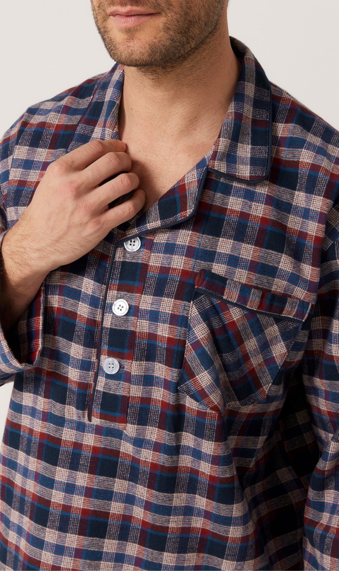 Winterweight Long Sleeve Nightshirt - Beacon Blue Nightshirts - Contare
