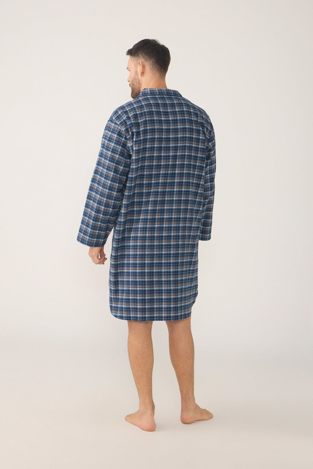 Men's Long Sleeve Knee-Length Nightshirt – Ancestry Tartan, Chestnut Nightshirt - Contare
