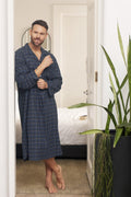 Men's Winterweight Long Sleeve Longer-Length Nightshirt – Ancestry Tartan, Woodsmoke Nightshirt - Contare