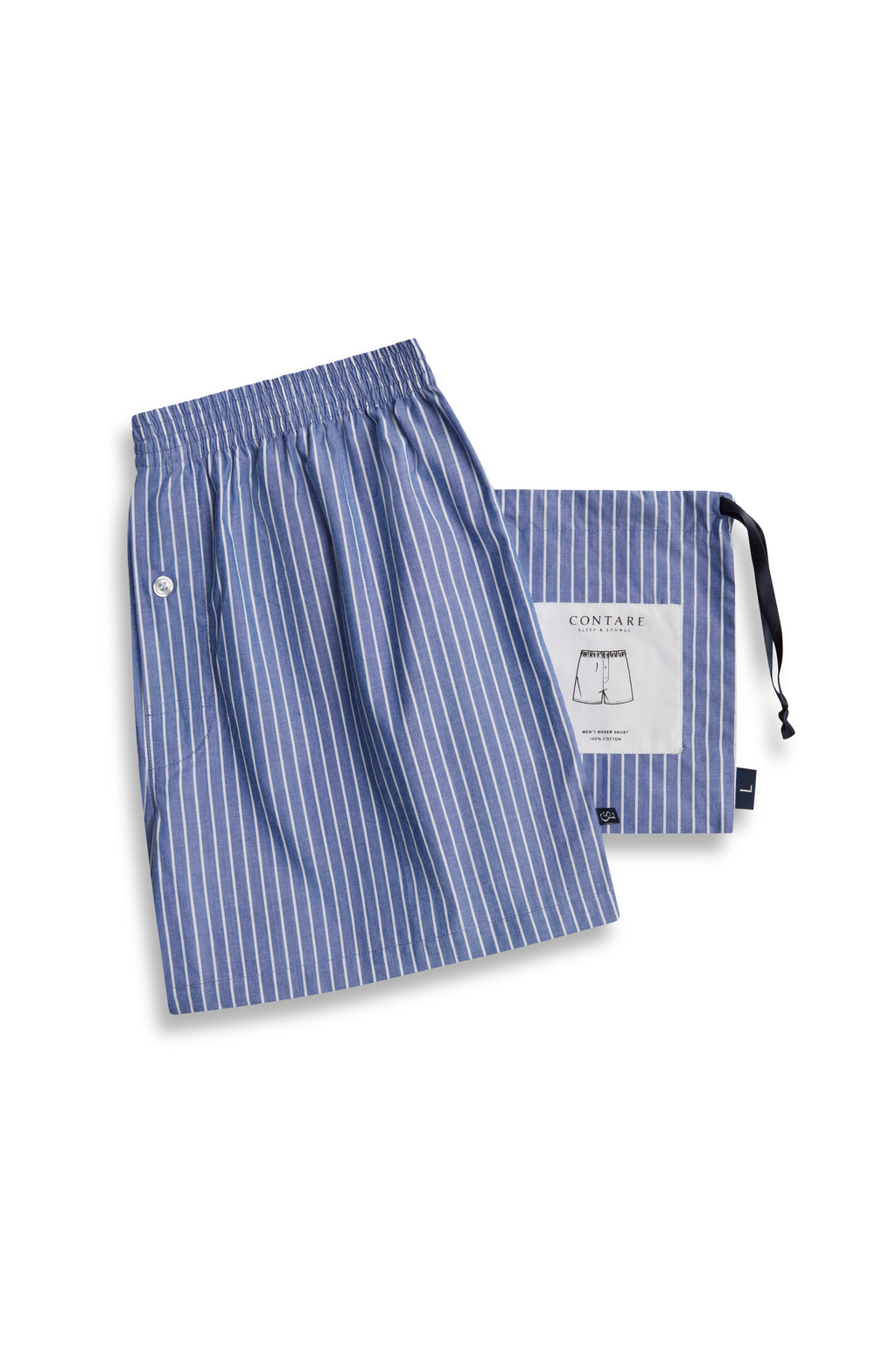 Men's Refined Cotton Boxer - Denim Stripe