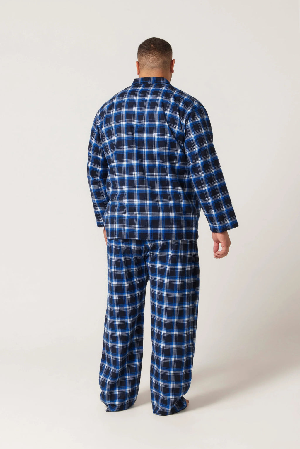 Men’s Flannelette Long Sleeve Pyjama Set – Irish Country Tartan, Blue Pyjama Sets - Contare