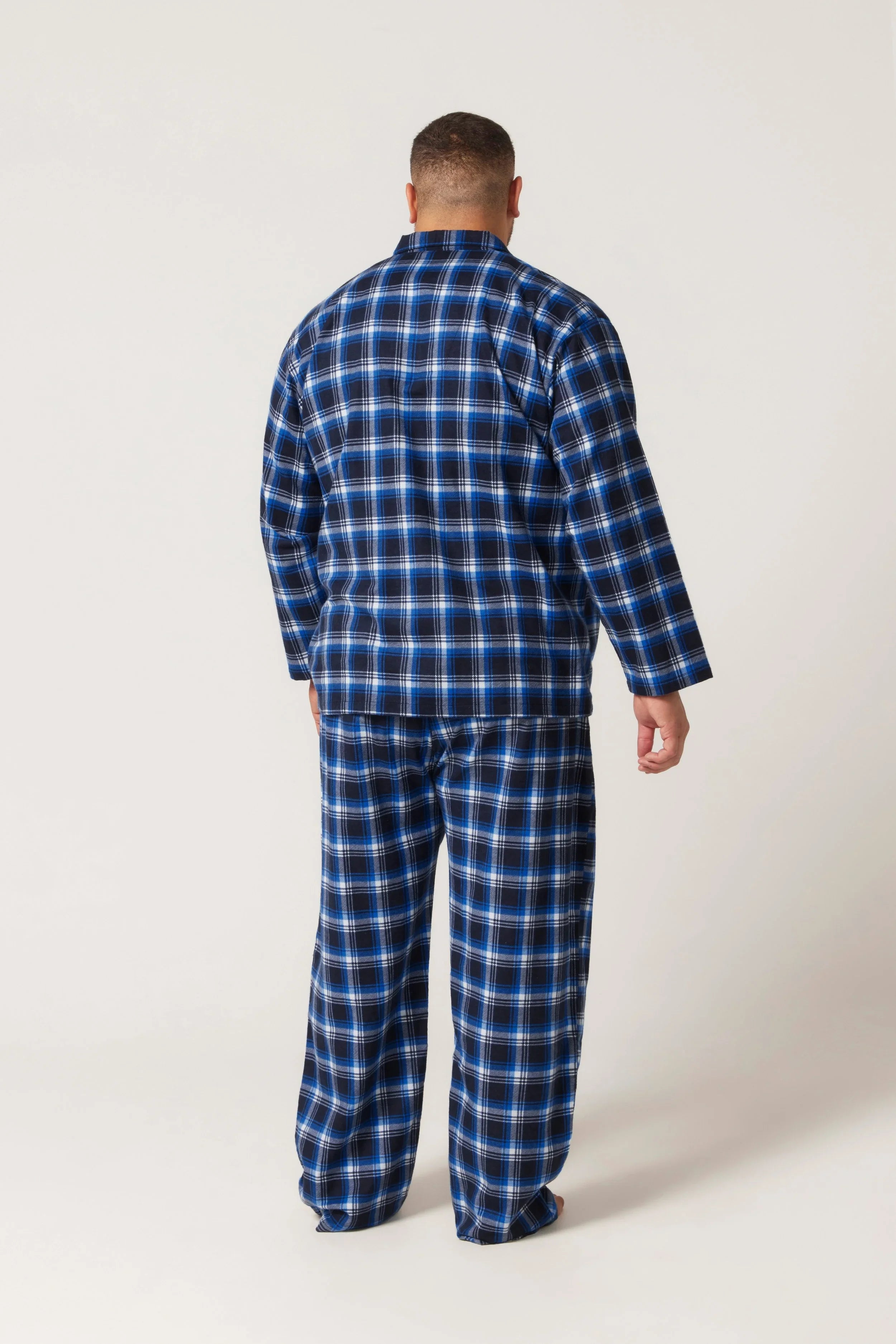 Men’s Flannelette Long Sleeve Pyjama Set – Irish Country Tartan, Blue Pyjamas Set - Contare