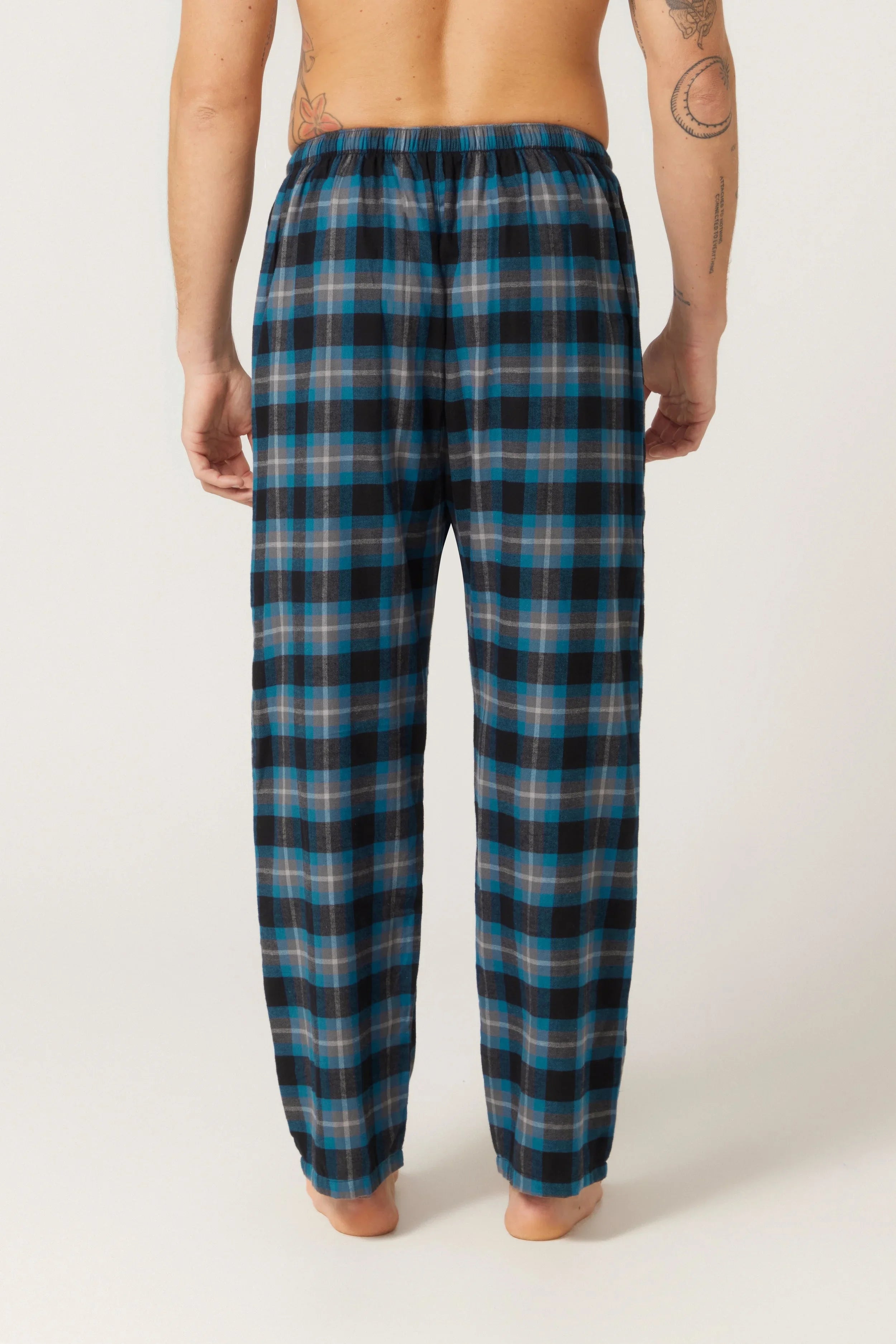 Men’s Lightweight Flannel Sleep Pants – Frontier Check Sleep Separates - Contare