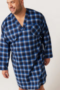 Irish Country Flannelette Nightshirt - Tartan Blue Nightshirt - Contare