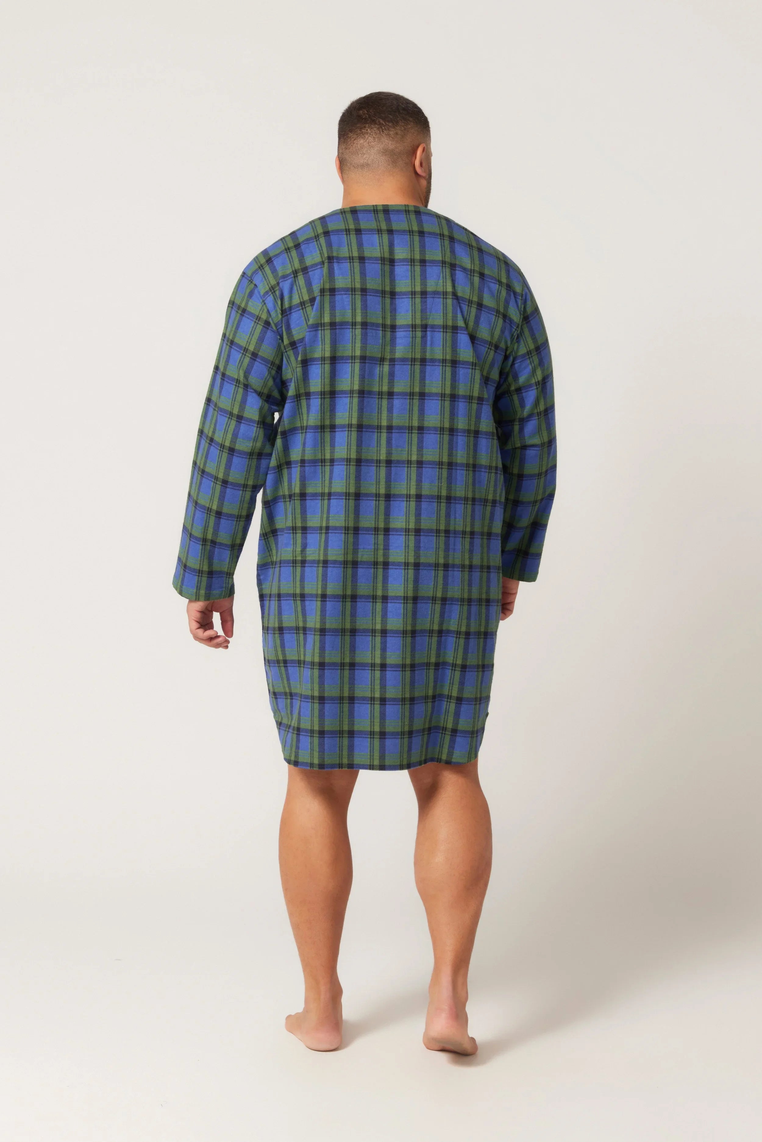 Irish Country Flannelette Nightshirt - Tartan Green