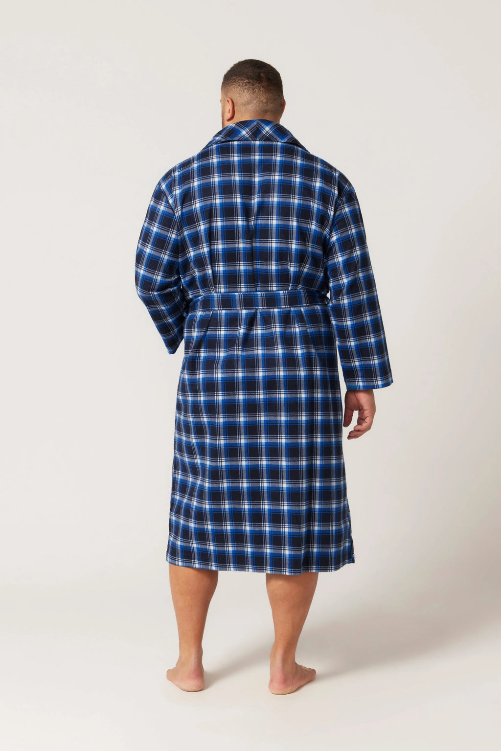 Long Sleeve Flannelette Robe - Irish Country Blue Robe - Contare