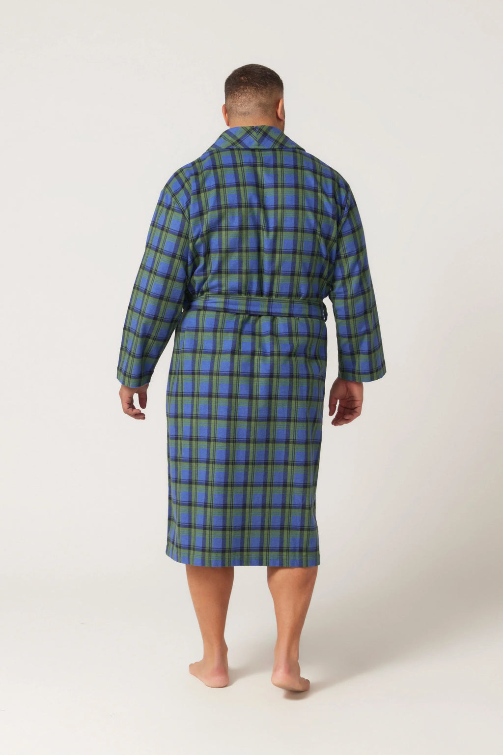 Long Sleeve Flannelette Robe - Irish Country Green Robe - Contare