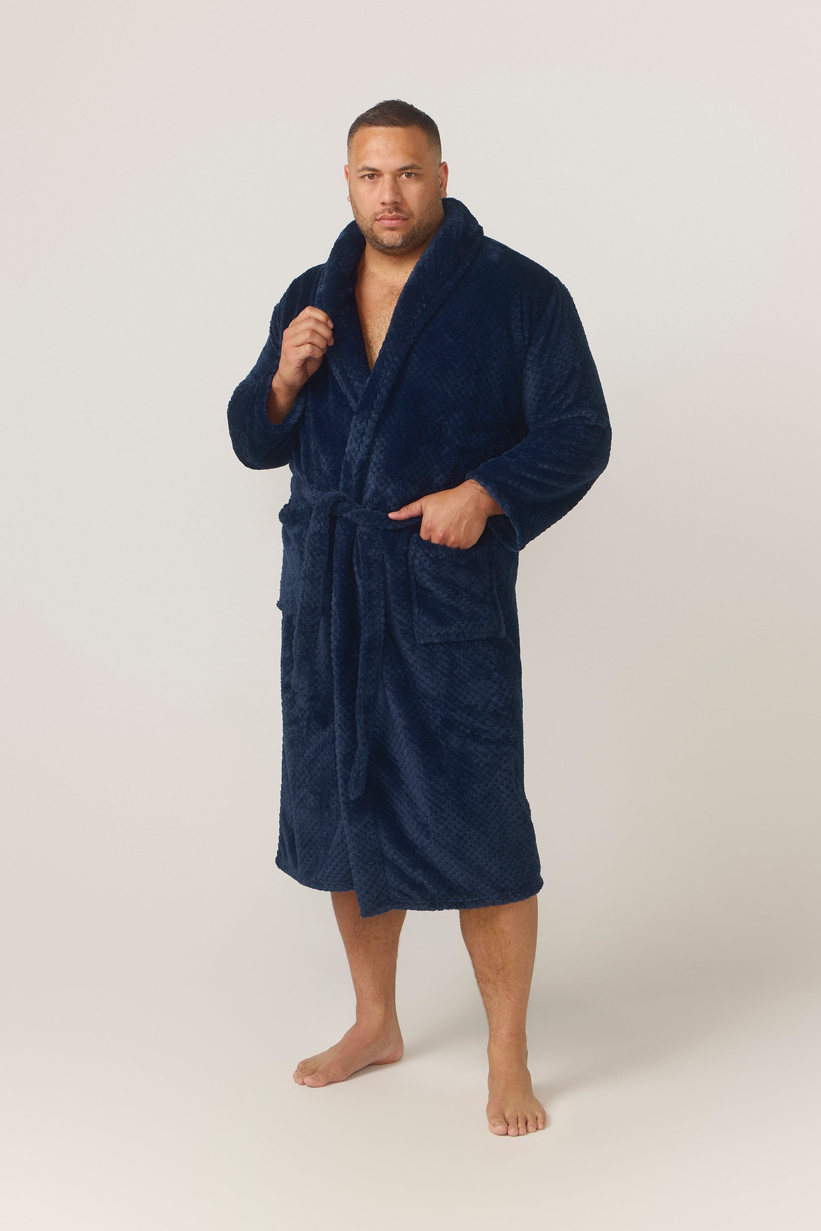 Men's Long Sleeve Jacquard Gown - Indigo Robes - Contare