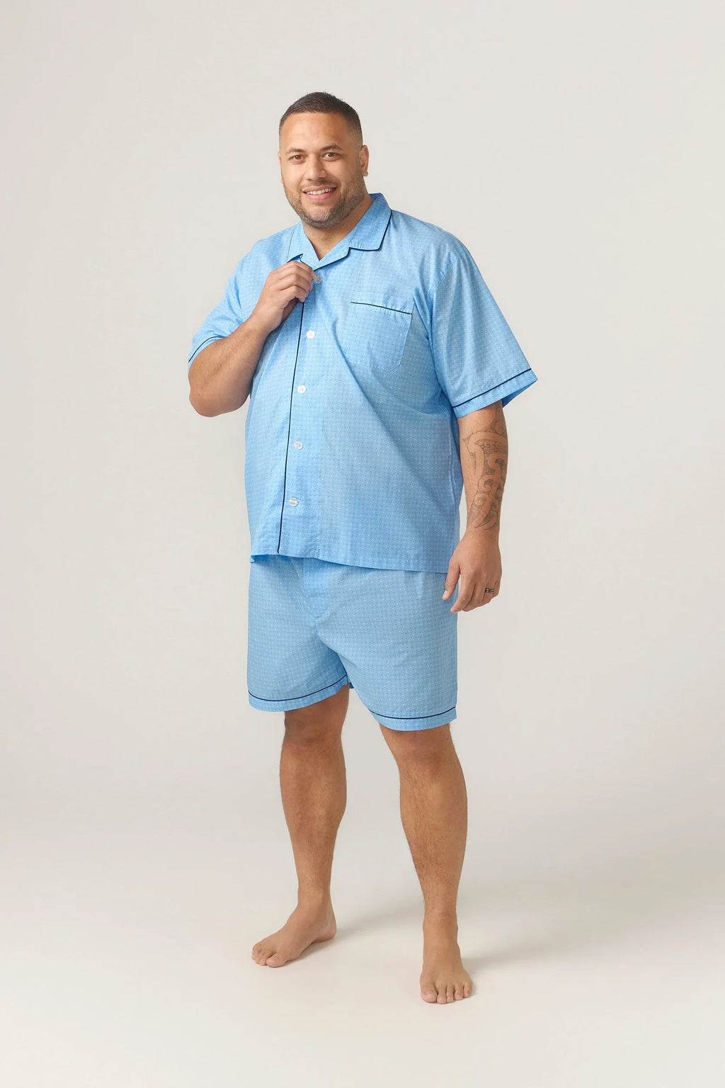 Short Sleeve Set - Symmetry Print - Light Blue Pyjamas Set - Contare