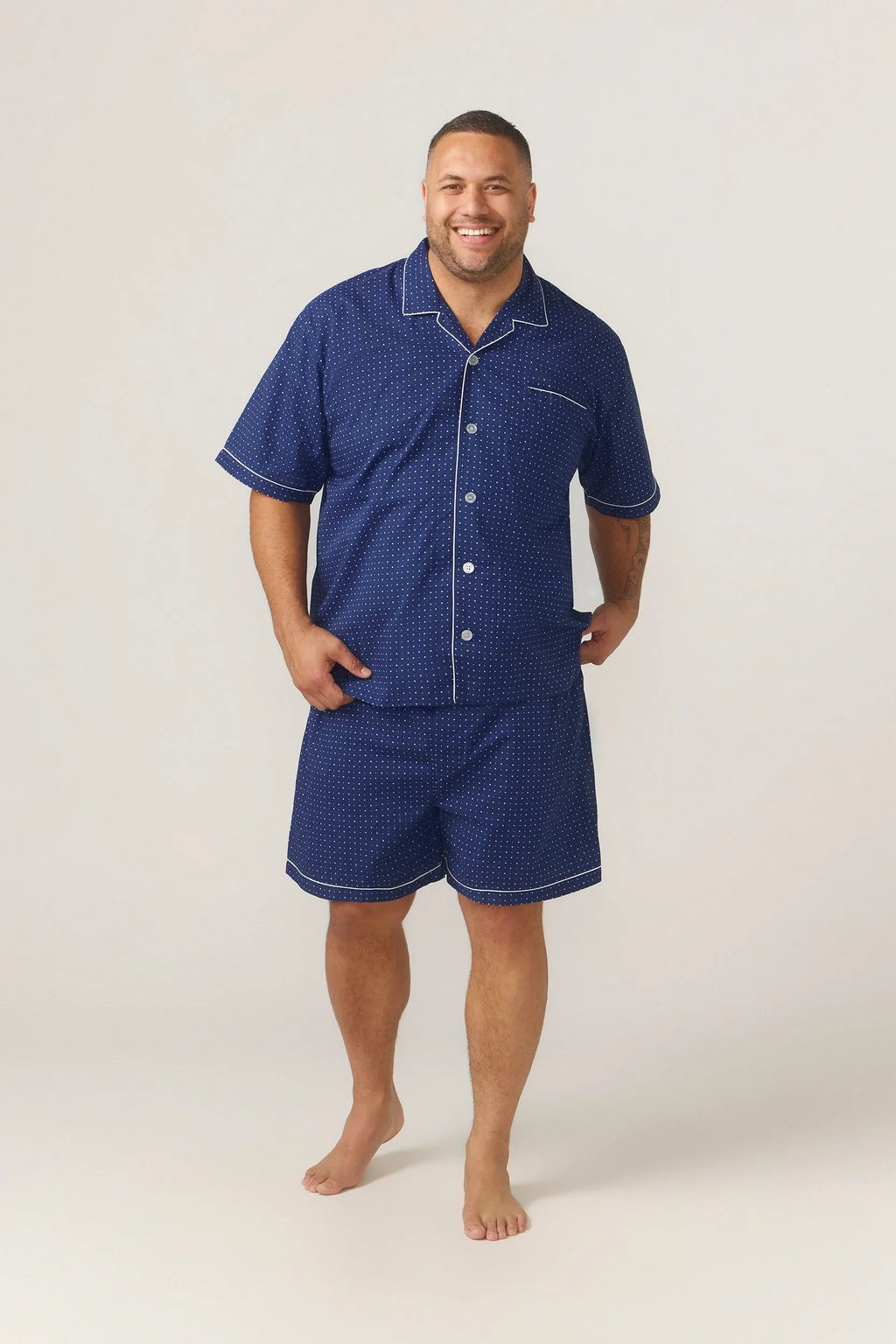 Short Sleeve Set - Symmetry Print - Navy Pyjamas Set - Contare