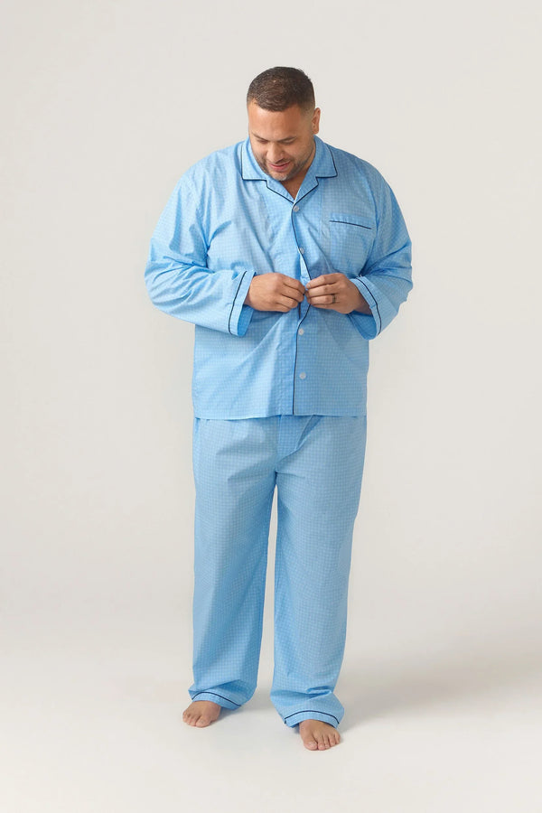 Long Sleeve Set - Symmetry Print - Light Blue Pyjamas Set - Contare