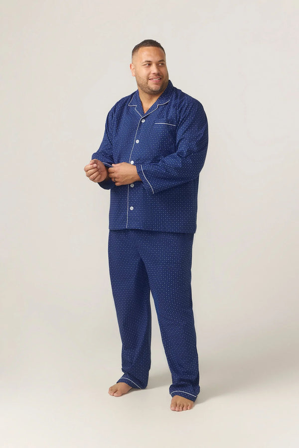 Long Sleeve Pyjama Set - Symmetry Print - Navy Pyjamas Set - Contare