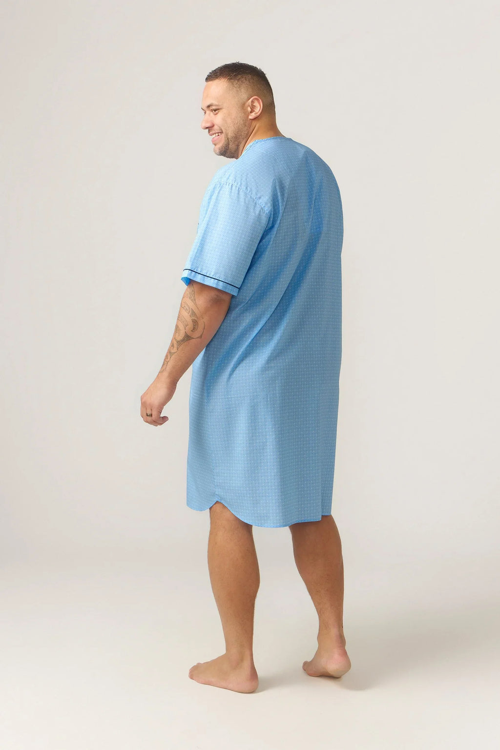 Short Sleeve Nightshirt - Symmetry Print - Light Blue Nightshirt - Contare