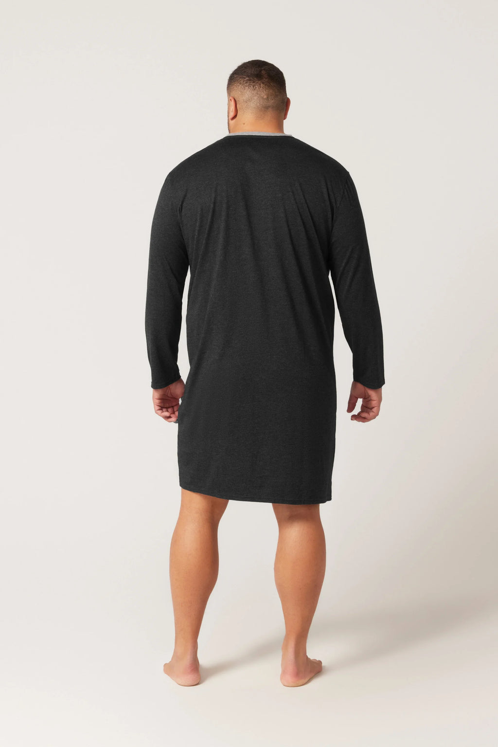 Bamboo Cotton Long Sleeve Nightshirt - Charcoal/Grey Nightshirt - Contare