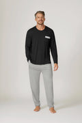 Bamboo Cotton Long Sleeve Set - Charcoal/Grey Pyjamas Set - Contare