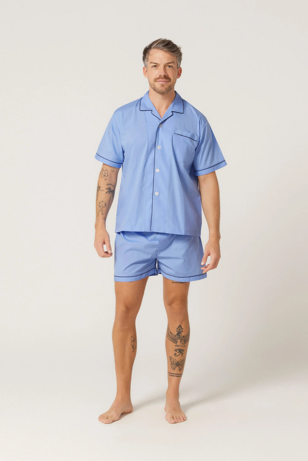 Short Sleeve Classic Set - Dusk Blue Pyjama Sets - Contare