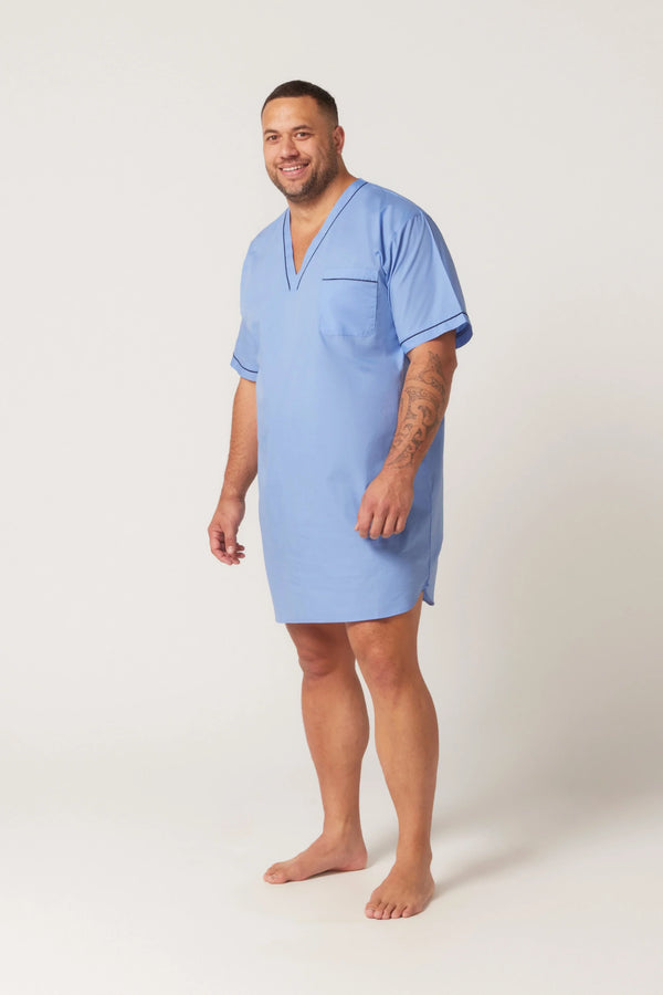 Short Sl Classic Nightshirt - Dusk Blue Nightshirt - Contare
