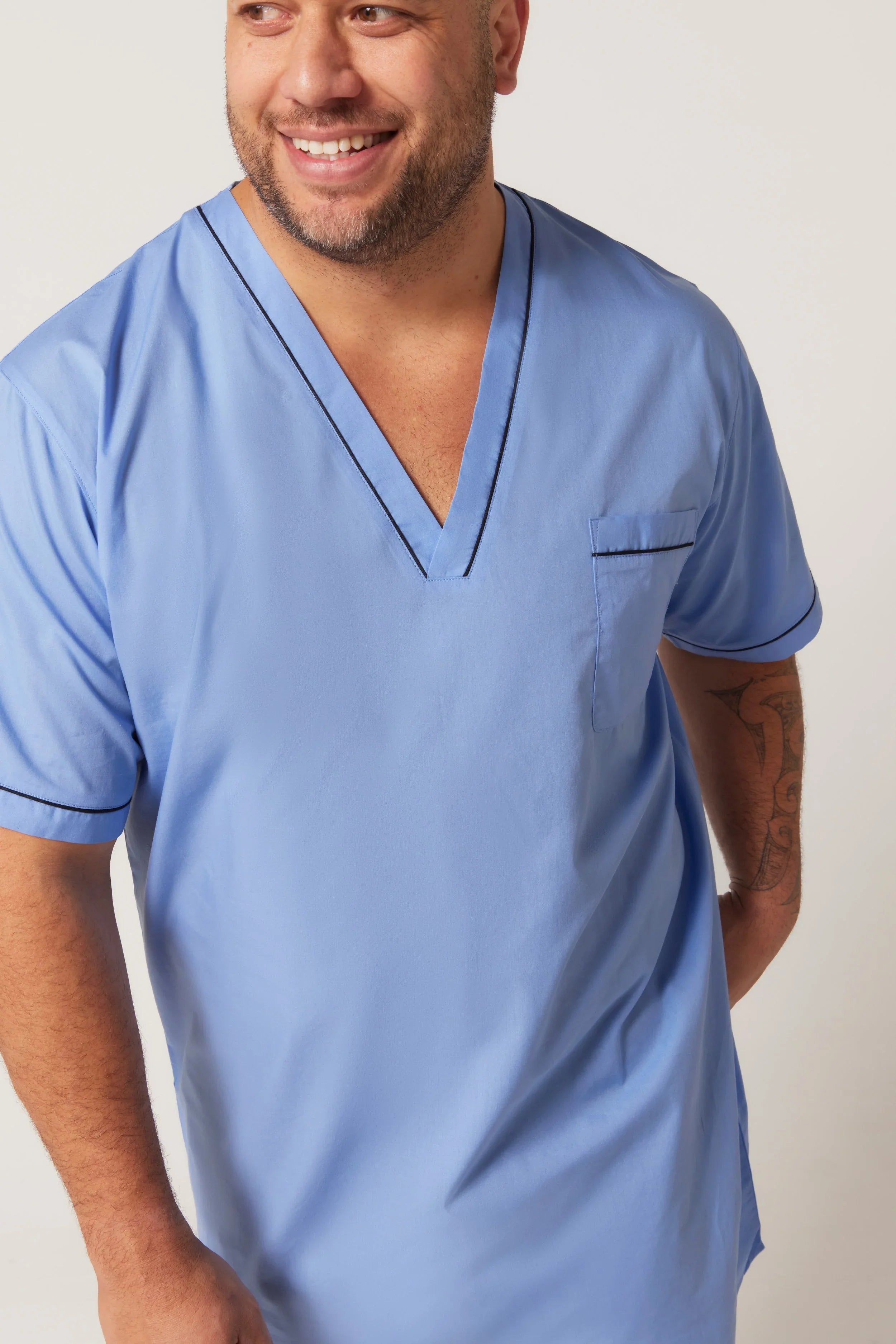 Short Sl Classic Nightshirt - Dusk Blue Nightshirt - Contare