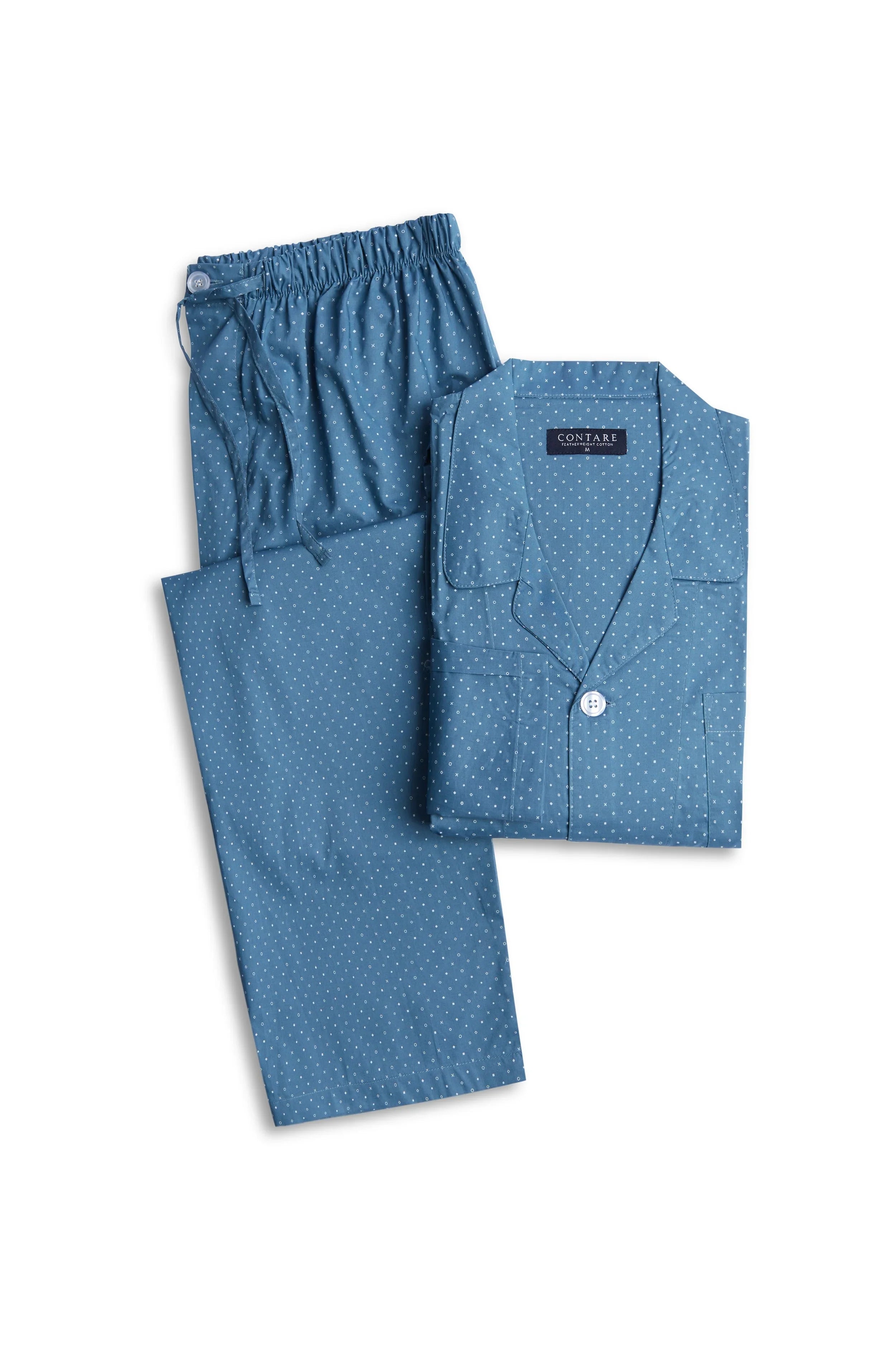Men's Featherweight Cotton Long Sleeve Pyjama Set - Copen Symbols Pyjama Sets - Contare
