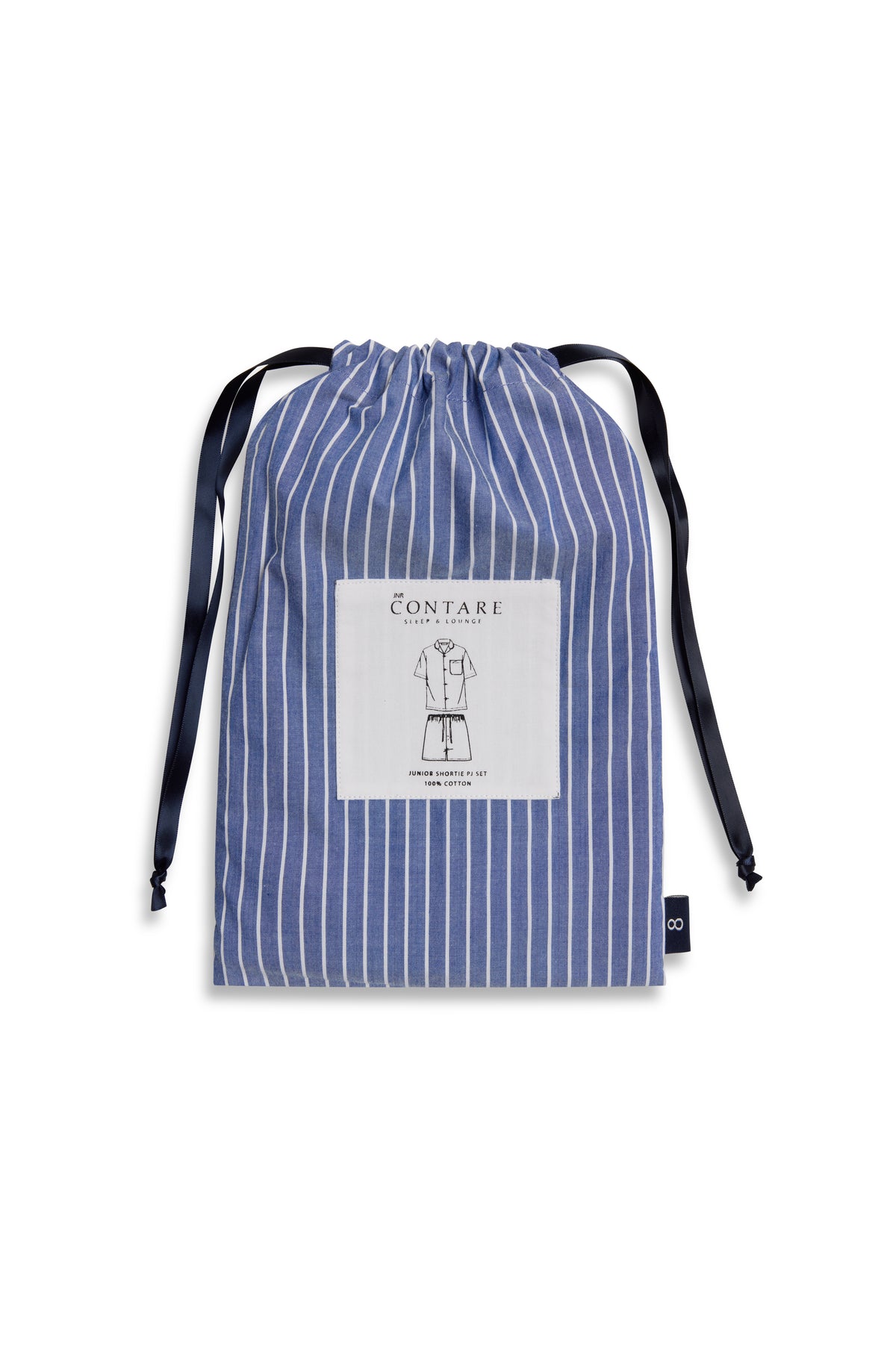 Refined Cotton Junior Shortie Pyjama Set - Denim Stripe