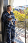 Men’s Flannelette Long Sleeve Pyjama Set – Irish Country Tartan, Blue Pyjama Sets - Contare