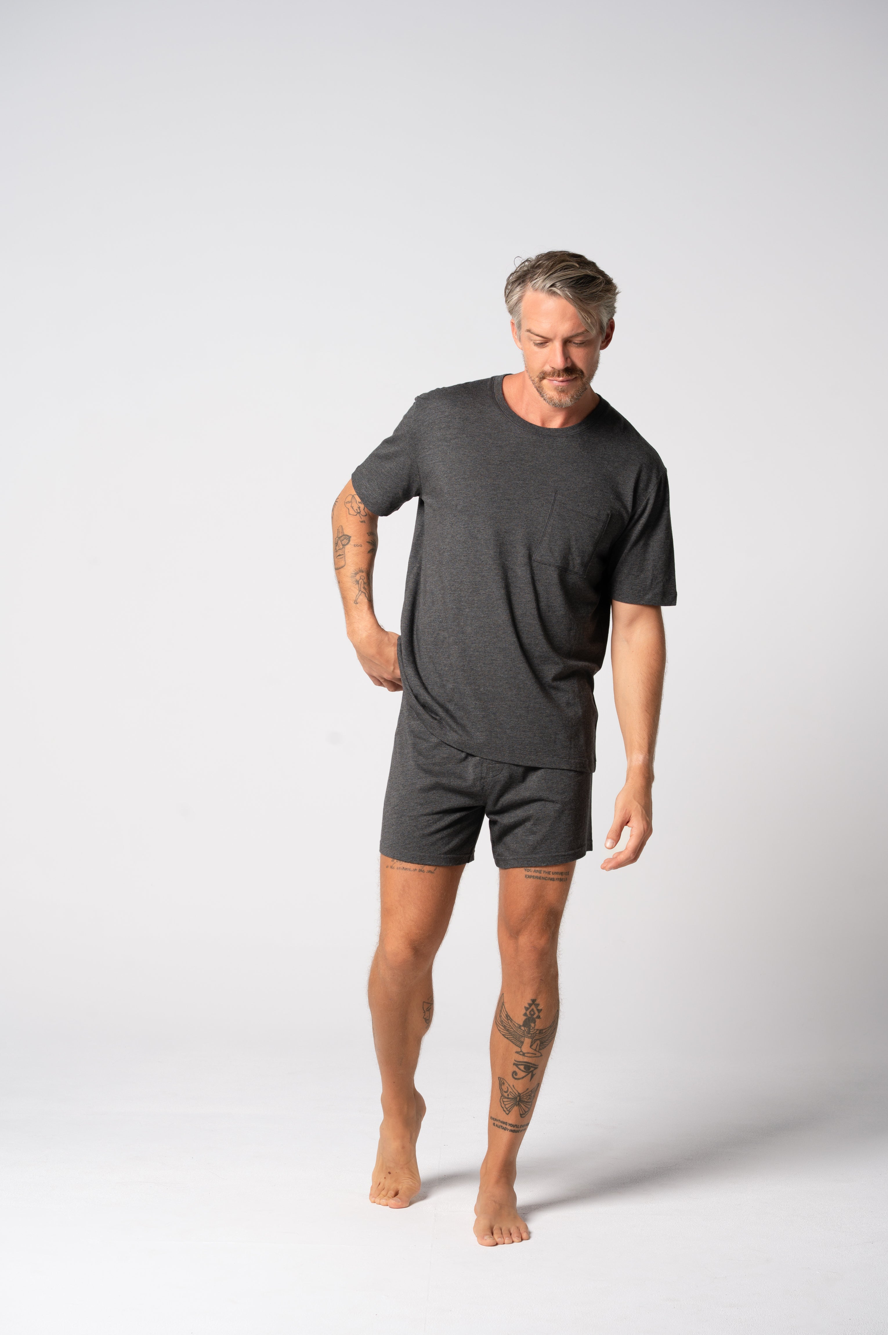 Men's Cloudsoft Jersey Lounge Short - Charcoal