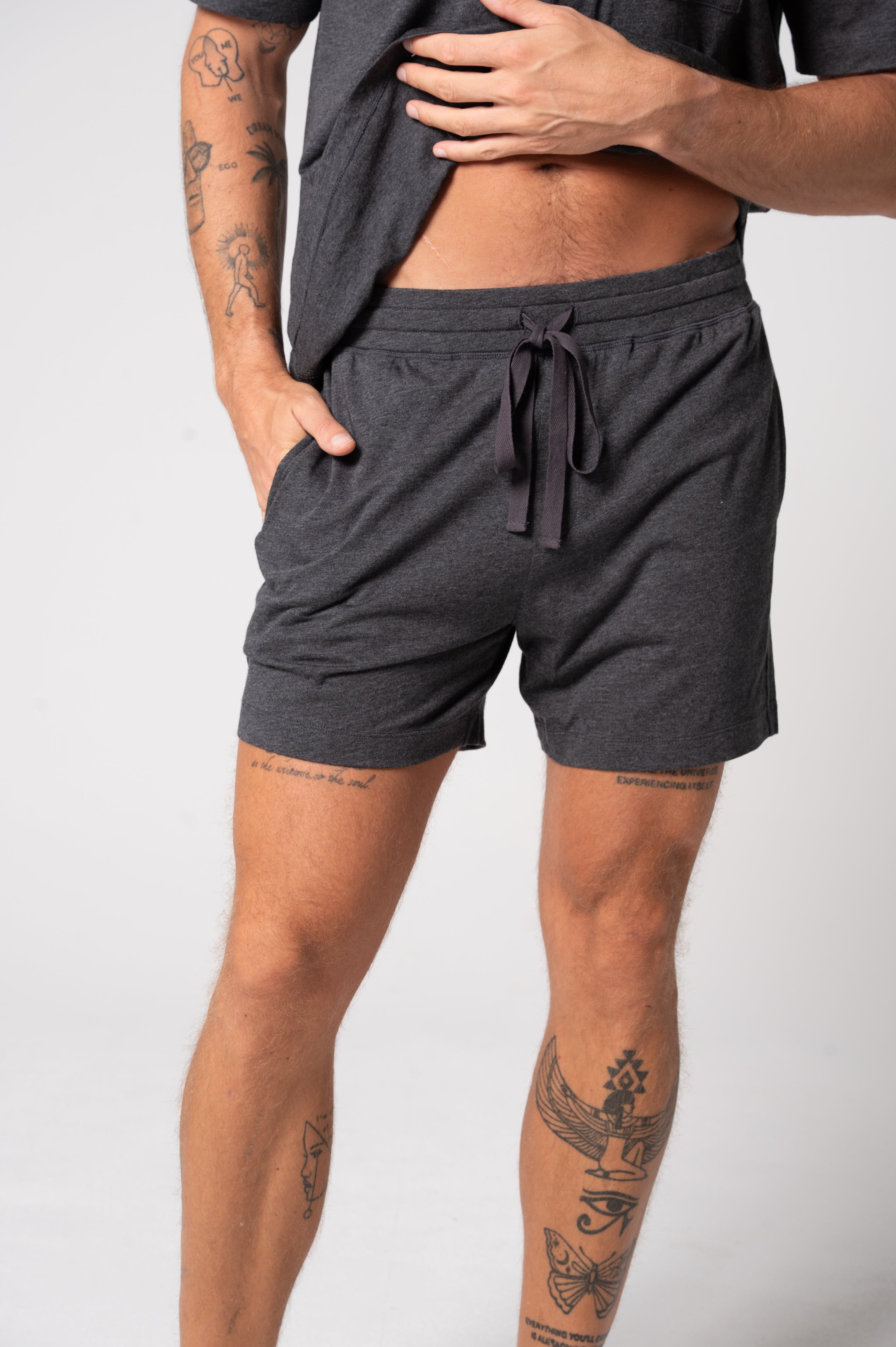 Men's Cloudsoft Jersey Lounge Short - Charcoal