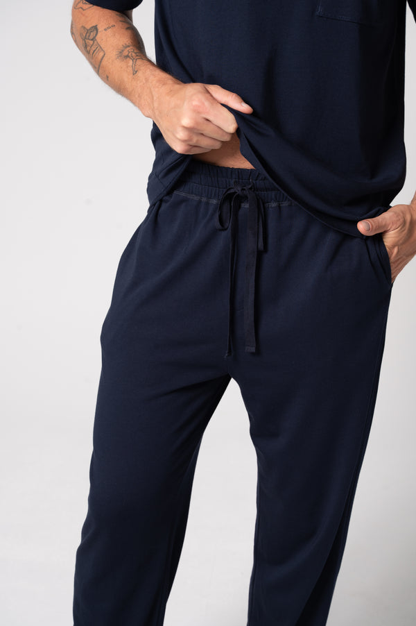 Men's Cloudsoft Jersey Trackie - French Navy