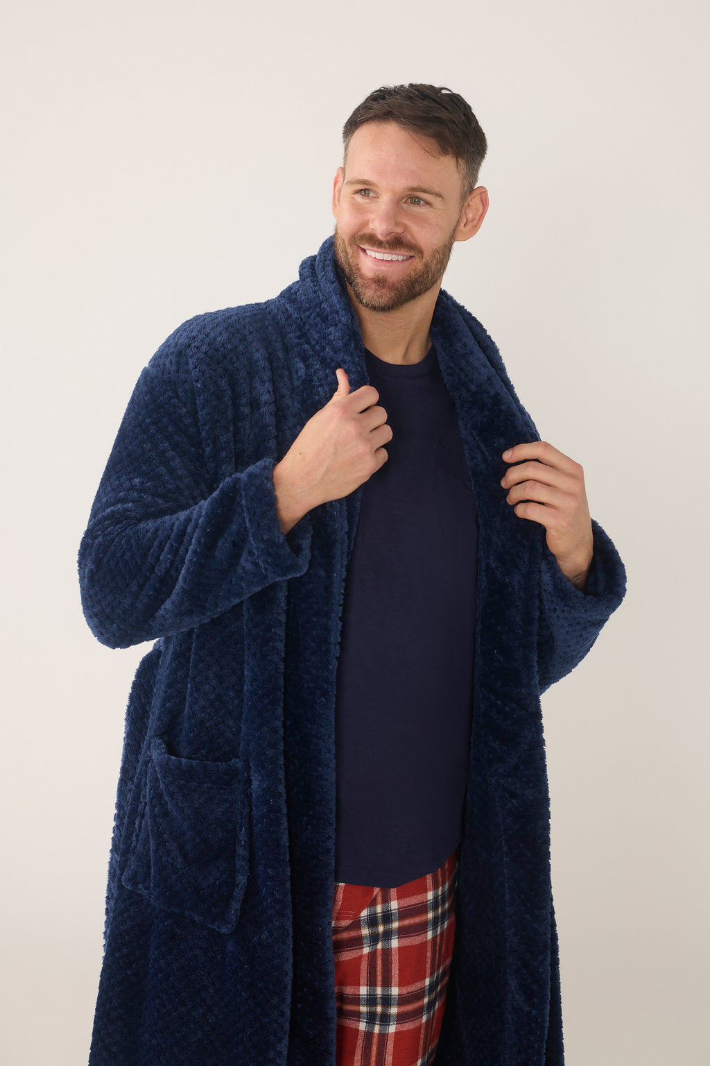 Men's Long Sleeve Jacquard Gown - Indigo Robes - Contare