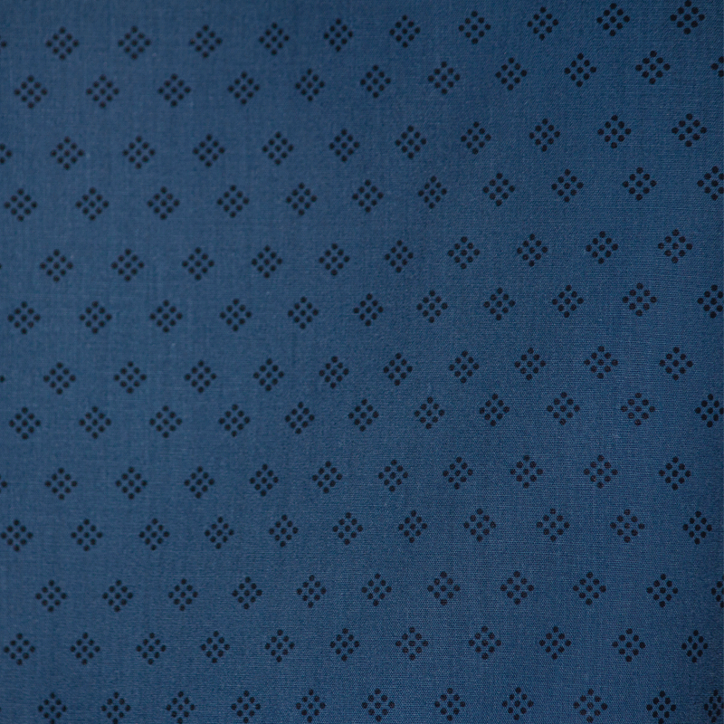 Cotton Rich Long Sleeve Set - Navy Blue Diamonds