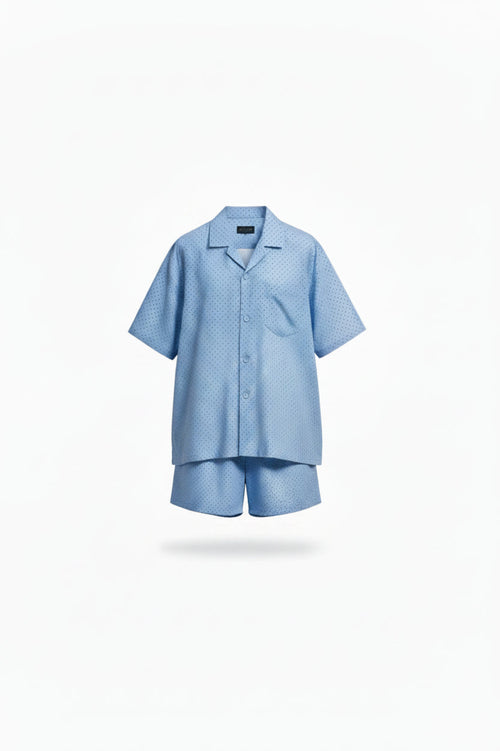 Blue Commas Short Sleeve Set Pyjamas Set - Contare