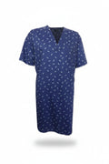 Navy Feathers Short Sleeve Nightshirt Nightshirts - Contare