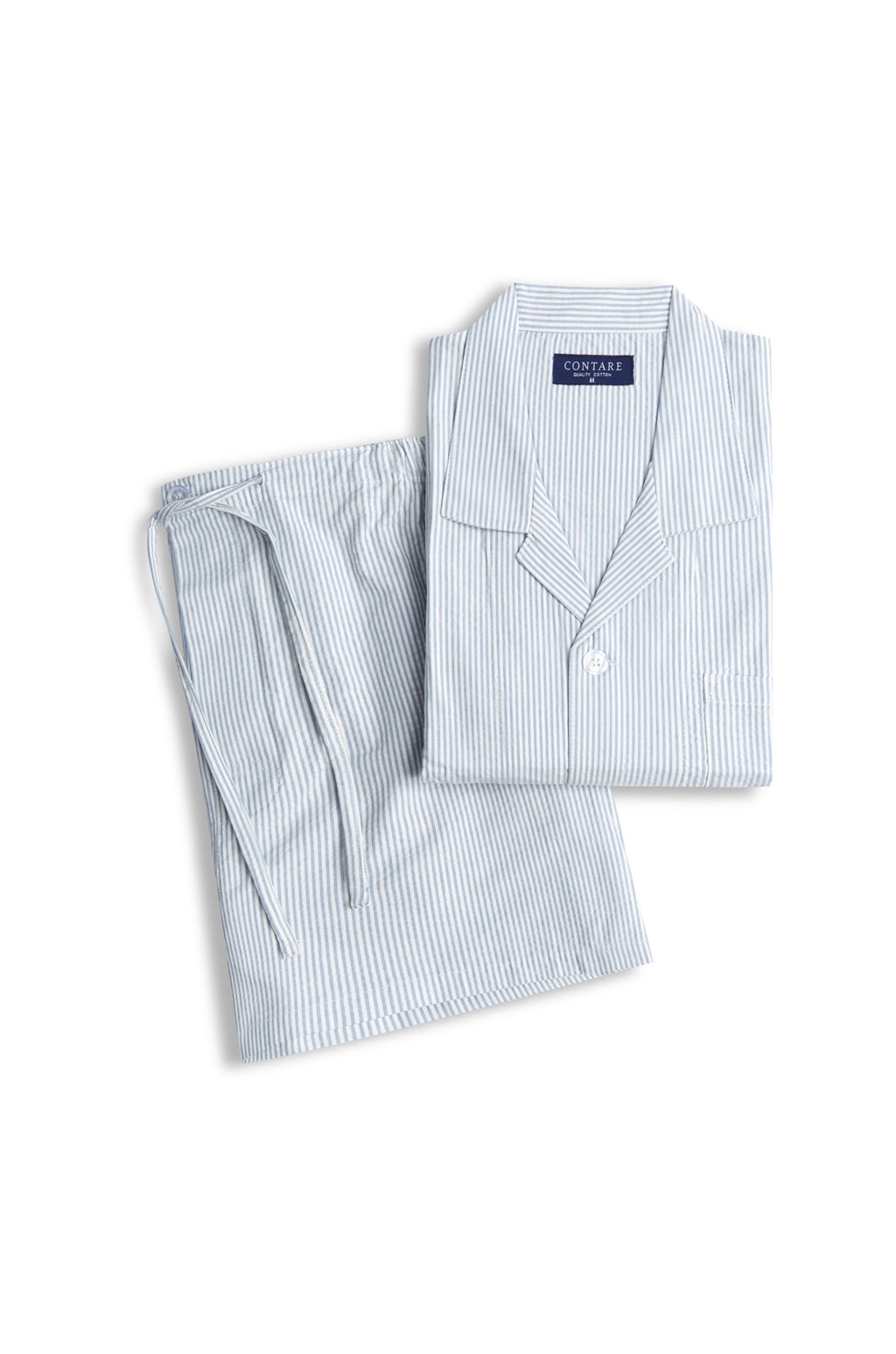 Seersucker Stripe Short Sleeve Set Pyjama Sets - Contare